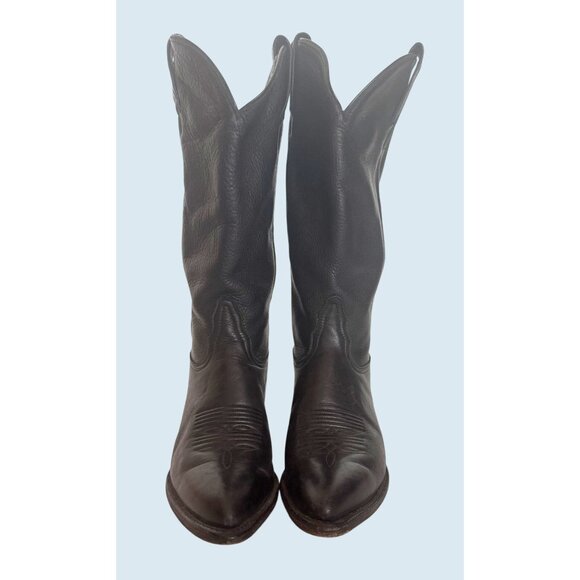 TONY LAMA Black Cowboy Cowgirl Western Boots Size 5.5 - Picture 3 of 8